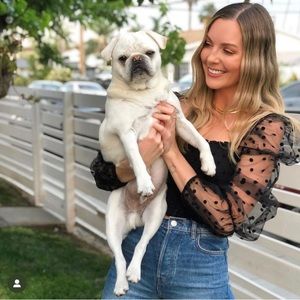 Black sheer long sleeve crop top (S)